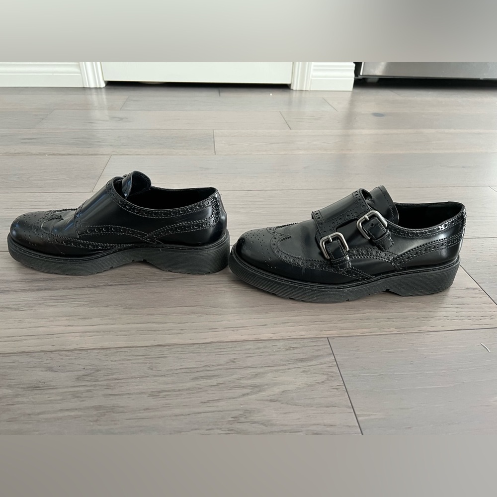 PRADA Classic Black Double Monk Strap Brogues - Women's - Picture 15 of 15